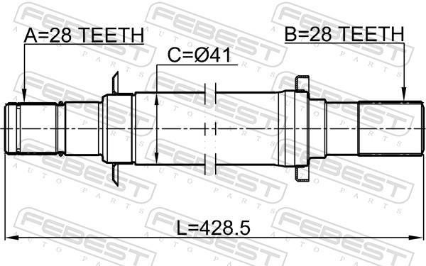 Cardan FEBEST 2212-SLAT