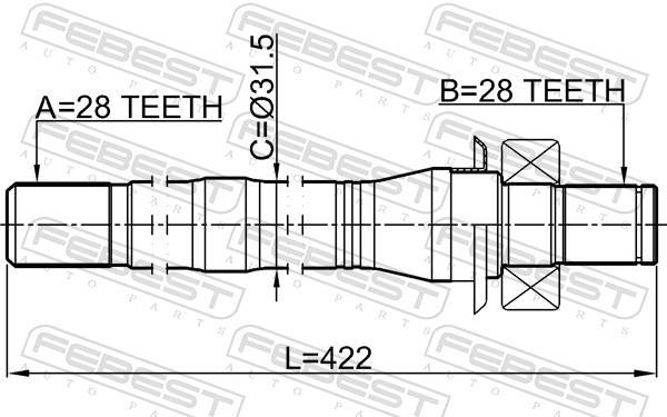Cardan FEBEST 2212-SORXM