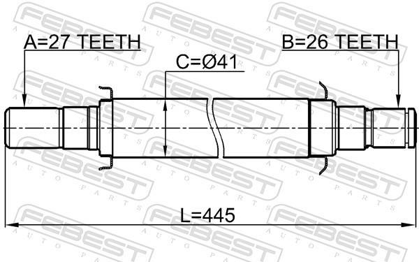 Cardan FEBEST 2212-SP2WDAT
