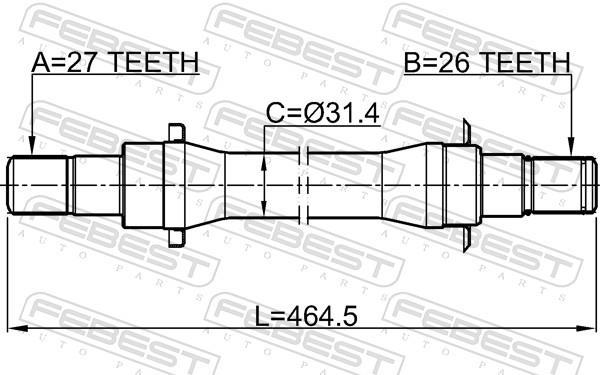 Cardan FEBEST 2212-SP4WDMT