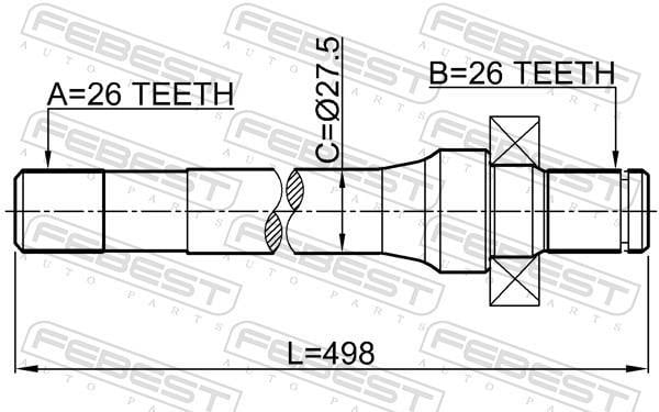 Cardan FEBEST ref. 2212-SP