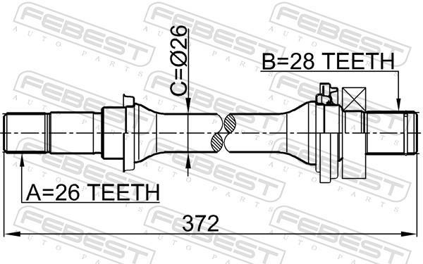 Cardan FEBEST ref. 2212-SPAMT