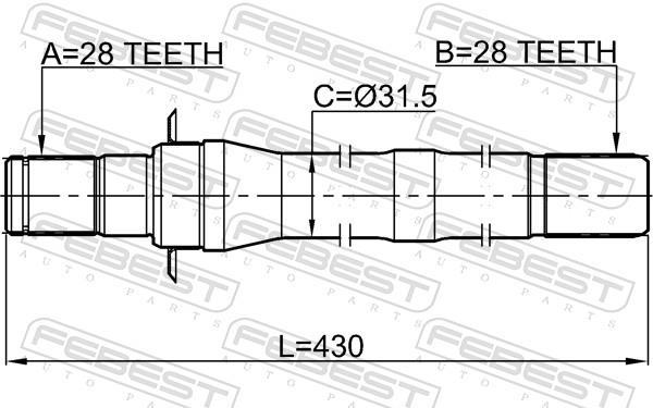 Cardan FEBEST 2212-SPSL