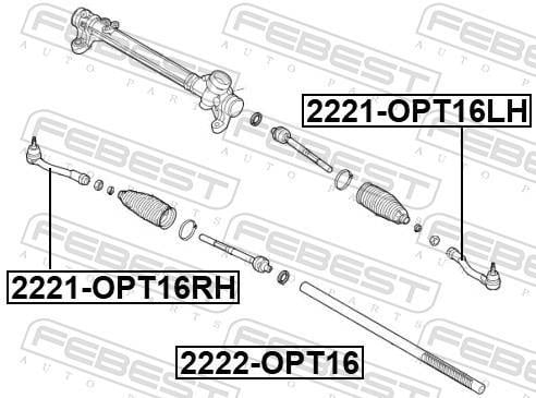 Tirante da direção FEBEST ref. 2222-OPT16