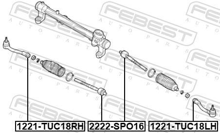 Rotule de direction intérieure FEBEST ref. 2222-SPO16