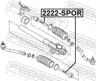Rotule de direction intérieure (Rotule axiale) FEBEST ref. 2222-SPOR