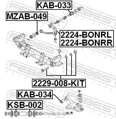 Triângulo, braço de suspensão FEBEST ref. 2224-BONRL