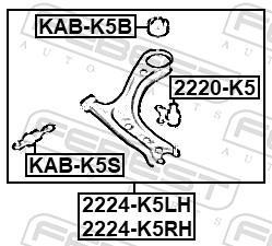 Triangle de suspension FEBEST 2224-K5RH
