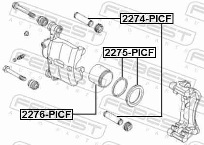 Kit de réparation d'étrier de frein FEBEST ref. 2275-PICF