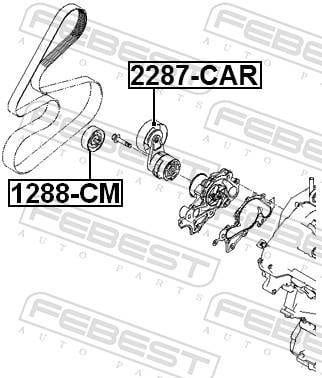 Rolo tensor da correia trapezoidal estriada FEBEST ref. 2287-CAR