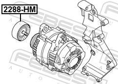 Galet enrouleur de courroie d'accessoire FEBEST ref. 2288-HM