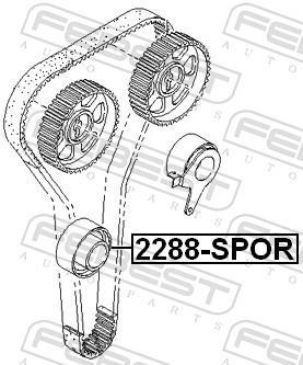 Galet enrouleur de courroie de distribution FEBEST 2288-SPOR