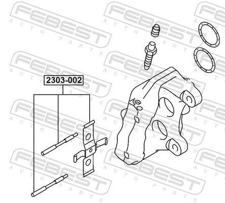 Kit acessórios de pastilhas de travão FEBEST ref. 2303-002