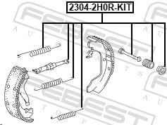Kit d'accessoires pour mâchoire de frein à tambour FEBEST ref. 2304-2H0R-KIT