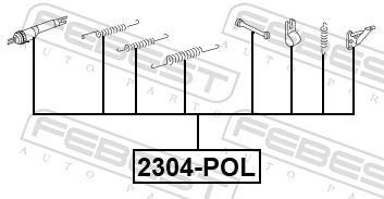 Kit d'accessoires pour mâchoire de frein à tambour FEBEST ref. 2304-POL