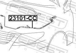 Tirette de capot moteur FEBEST ref. 23101-CC