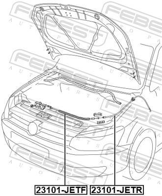 Cable del capó del motor FEBEST ref. 23101-JETR