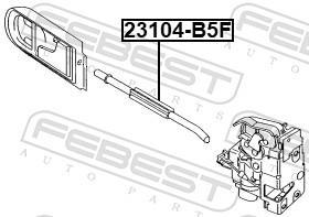 Cabo de bloqueio de porta FEBEST ref. 23104-B5F