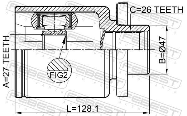 Junta homocinética FEBEST ref. 2311-T5LH