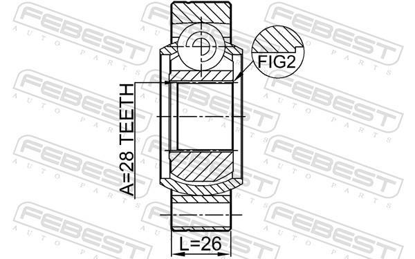 Joint homocinétique, transmission FEBEST ref. 2311-TR5RR