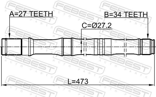 Cardan FEBEST 2312-TIGRH