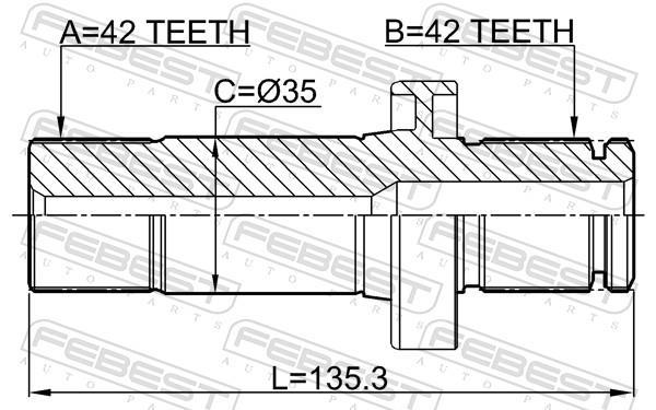 Cardan FEBEST 2312-TRT5LH