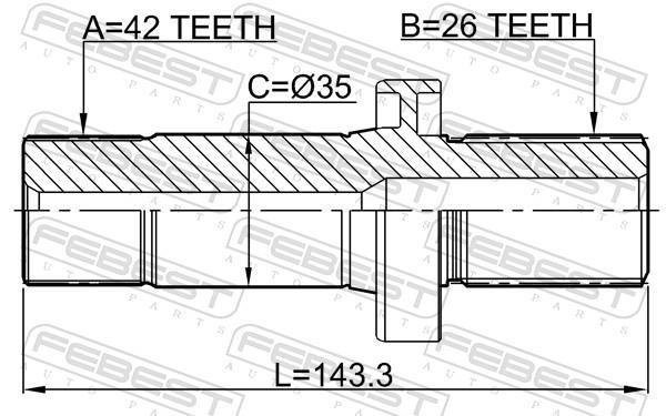 Cardan FEBEST ref. 2312-TRT5RH