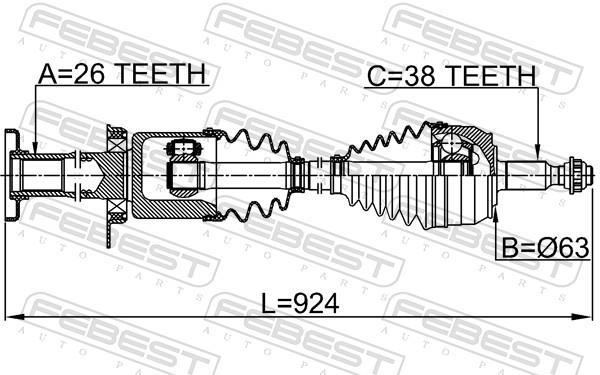 Cardan FEBEST 2314-7HRH
