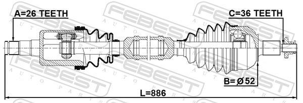 Cardan FEBEST 2314-PVRH