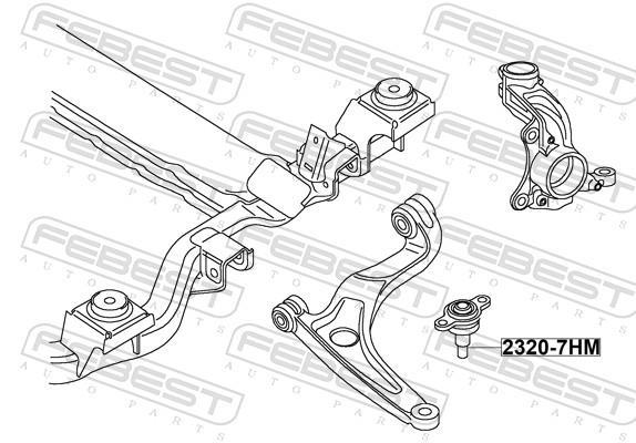Rotule de suspension (Rotule de pivot) FEBEST ref. 2320-7HM