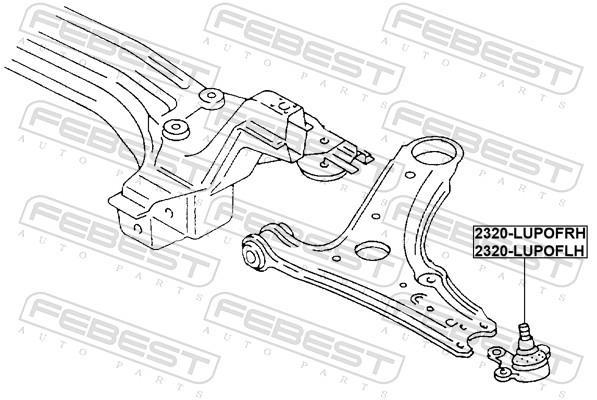 Rotule de suspension (Rotule de pivot) FEBEST ref. 2320-LUPOFRH