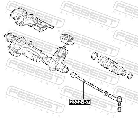 Rotule de direction intérieure (Rotule axiale) FEBEST ref. 2322-B7