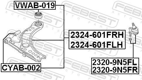 Triângulo, braço de suspensão FEBEST ref. 2324-601FRH