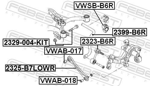 Triângulo, braço de suspensão FEBEST ref. 2325-B7LOWR