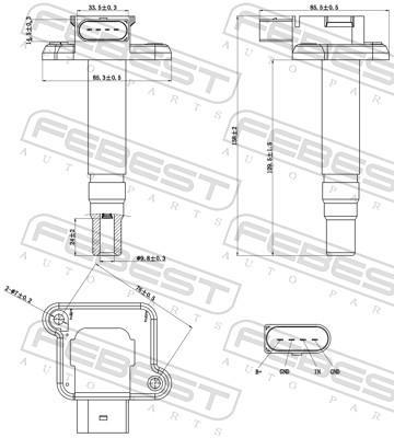 Bobine d'allumage FEBEST ref. 23640-004