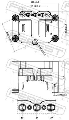 Unité de bobine d'allumage FEBEST ref. 23640-006