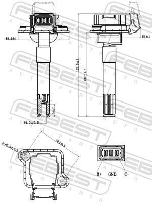 Bobine d'allumage FEBEST ref. 23640-008