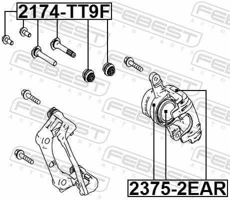 Kit de réparation d'étrier de frein FEBEST ref. 2375-2EAR