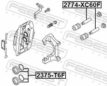 Kit de réparation d'étrier de frein FEBEST ref. 2375-T6F