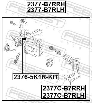 Kit de réparation d'étrier de frein FEBEST ref. 2376-5K1R-KIT