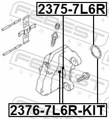 Piston, étrier de frein FEBEST ref. 2376-7L6R-KIT