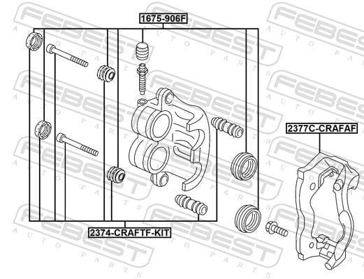 Jeu de supports d'étriers de freins FEBEST ref. 2377C-CRAFAF