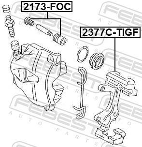 Jeu de supports d'étriers de freins FEBEST ref. 2377C-TIGF