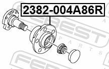 Moyeu de roue (Roulement de roue) FEBEST 2382-004A86R
