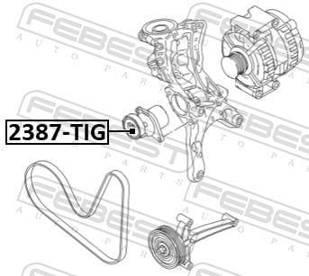 Galet tendeur de courroie d'accessoire FEBEST 2387-TIG