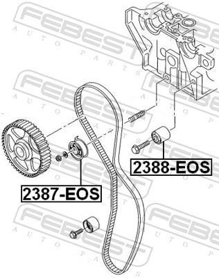 Galet enrouleur de courroie de distribution FEBEST ref. 2388-EOS
