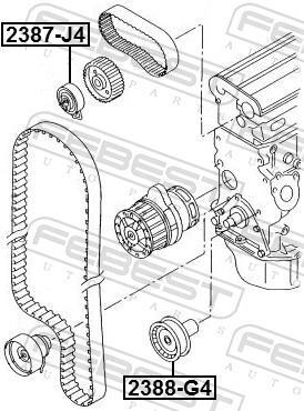 Galet enrouleur de courroie de distribution FEBEST ref. 2388-G4