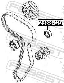 Galet enrouleur de courroie de distribution FEBEST ref. 2388-G5