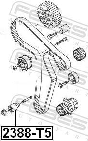 Galet enrouleur de courroie de distribution FEBEST ref. 2388-T5