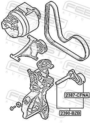 Tensor de correia trapezoidal estriada FEBEST ref. 2390-BZB